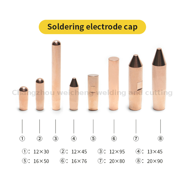 Индивидуальный размер, круглая точка, плоская точечная сварка, крышка электрода, материал наконечника электрода 12*30 мм, 12*45 мм, 12*95 мм 